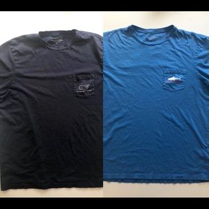 Vineyard Vines and J Crew Mens preppy 3-pack tees